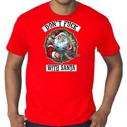 Carnaval fout kerstshirt / outfit dont fuck with santa rood carnaval heren