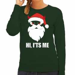 Devil santa kerst sweater / kerst outfit hi its me groen carnaval dames