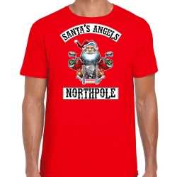 Fout kerstshirt / outfit santas angels northpole rood carnaval heren