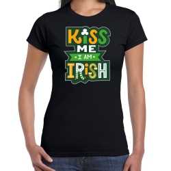 Kiss me im irish / st. patricks day t shirt / outfit zwart dames