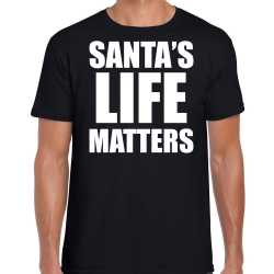 Santas life matters kerst t shirt / kerst outfit zwart carnaval heren