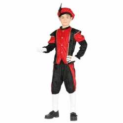 Verkleed pieten outfit zwart/roodbaret carnaval kinderen sinterklaas/