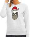 Bad santa foute kerstsweater outfit grijs carnaval dames
