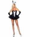 Bunny outfit zwart wit carnaval dames