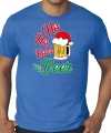 Carnaval ho ho hold my beer fout kerstshirt outfit blauw carnaval heren