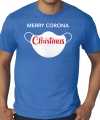 Carnaval merry corona christmas fout kerstshirt outfit blauw carnaval heren