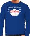 Carnaval merry corona christmas foute kersttrui outfit blauw carnaval heren