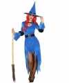 Carnavalsoutfit heksen jurk blauw carnaval dames