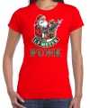 Fout kerstshirt outfit 1 5 meter punk rood carnaval dames