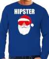 Foute kerst sweater kerst outfit hipster santa blauw carnaval heren