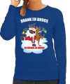 Foute kerstsweater outfit drankdrugs blauw carnaval dames