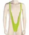 Funny outfit groene mankini carnaval heren