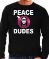 Hippie jezus kerstbal sweater kerst outfit peace dudes zwart carnaval heren