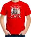 Kitten kerst t shirt outfit all i want for christmas is cats rood carnaval kinderen