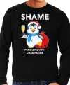 Pinguin kerstsweater outfit shame penguins with champagne zwart carnaval heren