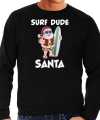 Surf dude santa fun kerstsweater outfit zwart carnaval heren