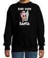 Surf dude santa fun kerstsweater outfit zwart carnaval kinderen