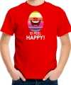 Vrolijk paasei ei feel happy t-shirt rood carnaval kinderen paas kleding outfit